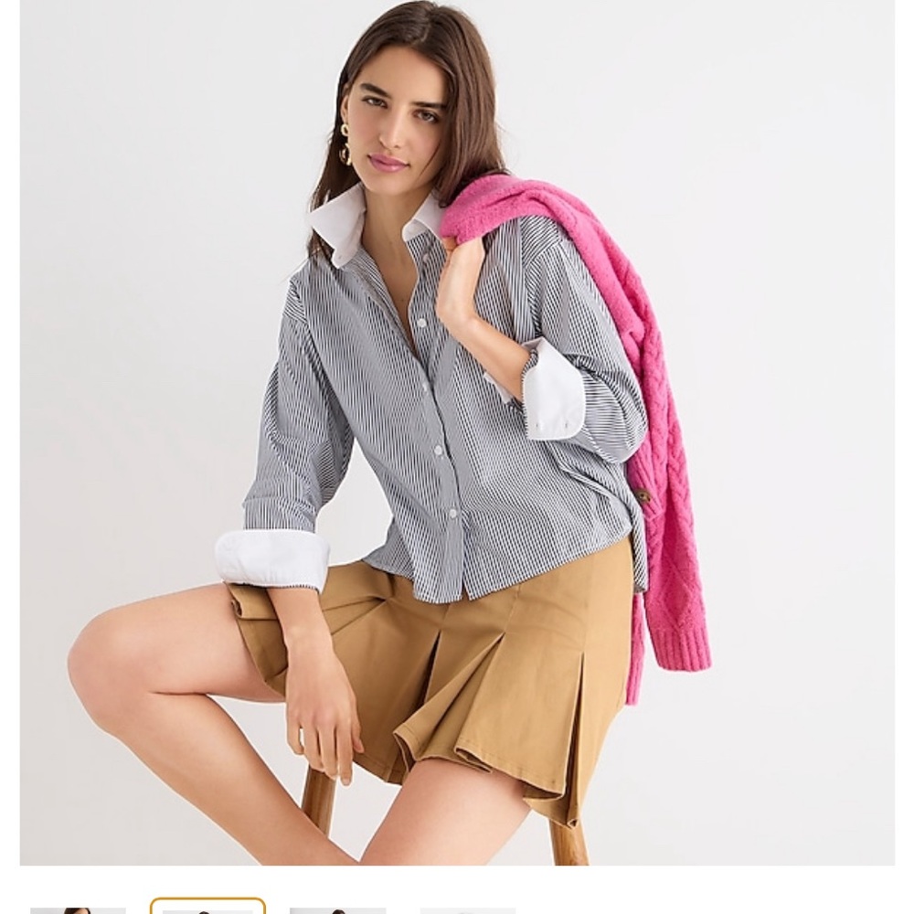 J. Crew pin striped button down blouse